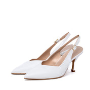 Slingback Sposa in liz bianco con scollo cuore. - TreemmeCreazioni