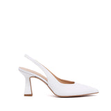 Slingback Sposa in mini glitter bianco.