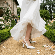 Slingback Sposa in mini glitter bianco. - TreemmeCreazioni