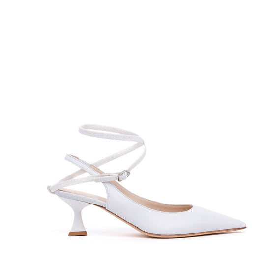 Slingback Sposa in nappa con cinturini in glitter. - TreemmeCreazioni