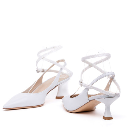 Slingback Sposa in nappa con cinturini in glitter. - TreemmeCreazioni