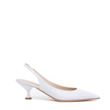 Slingback Sposa in pelle bianca.