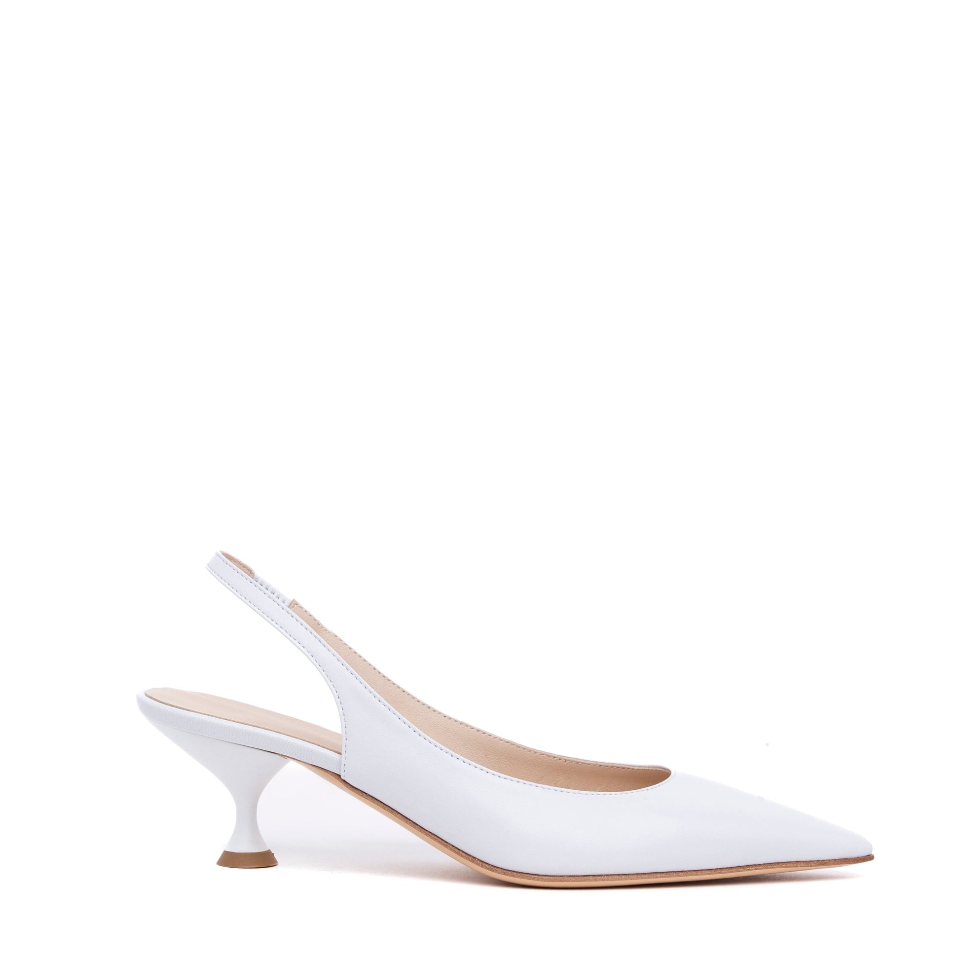 Slingback Sposa in pelle bianca. - TreemmeCreazioni