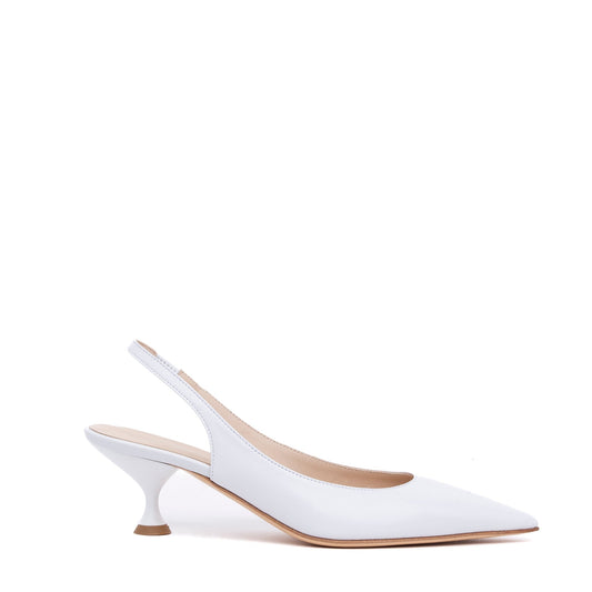 Slingback Sposa in pelle bianca. - TreemmeCreazioni