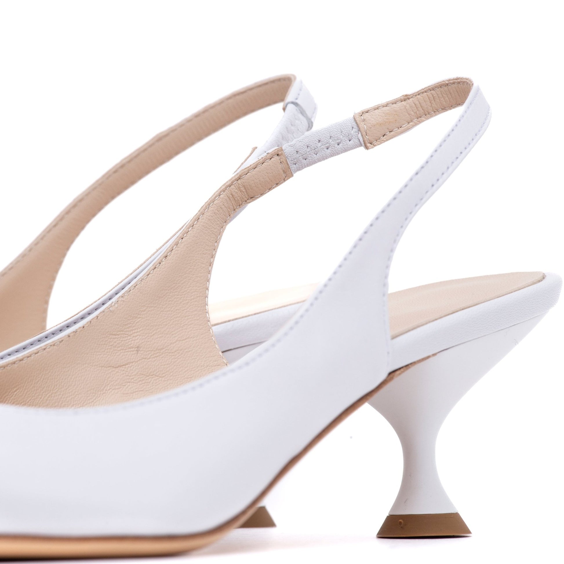 Slingback Sposa in pelle bianca. - TreemmeCreazioni