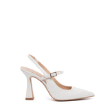 Slingback Sposa in perlato avorio con cinturino.