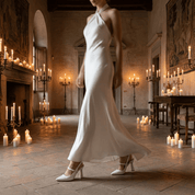 Slingback Sposa in perlato avorio con cinturino. - TreemmeCreazioni