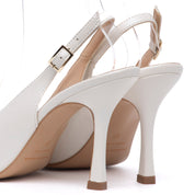 Slingback Sposa in perlato avorio con tacco. - TreemmeCreazioni