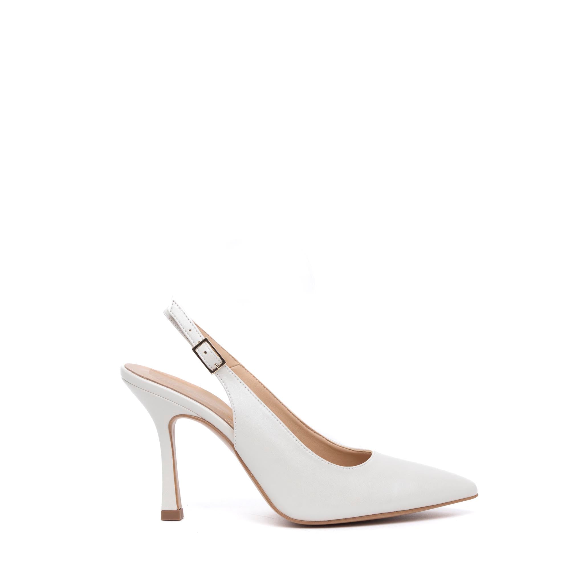 Slingback Sposa in perlato avorio con tacco. - TreemmeCreazioni