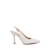 Slingback Sposa in perlato avorio con tacco.