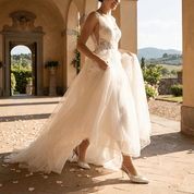 Slingback Sposa in pizzo bianco. - TreemmeCreazioni