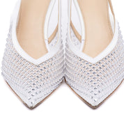 Slingback Sposa in satin bianco e micro cristalli. - TreemmeCreazioni