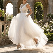Slingback Sposa in tessuto glitterato bianco. - TreemmeCreazioni