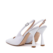 Slingback Sposa in tessuto glitterato bianco. - TreemmeCreazioni