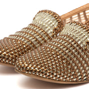 Slipper in liz intrecciato bronzo e platino - TreemmeCreazioni
