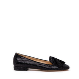 Slippers in stampato lucido nero