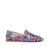 Slippers in tessuto floreale paillettes.