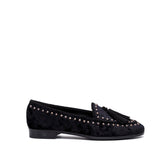 Slippers in velluto ortis con borchie.
