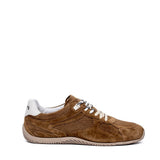Sneakers Ambitious in camoscio e canvas tobacco