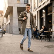 Sneakers Ambitious in camoscio e canvas tobacco - TreemmeCreazioni