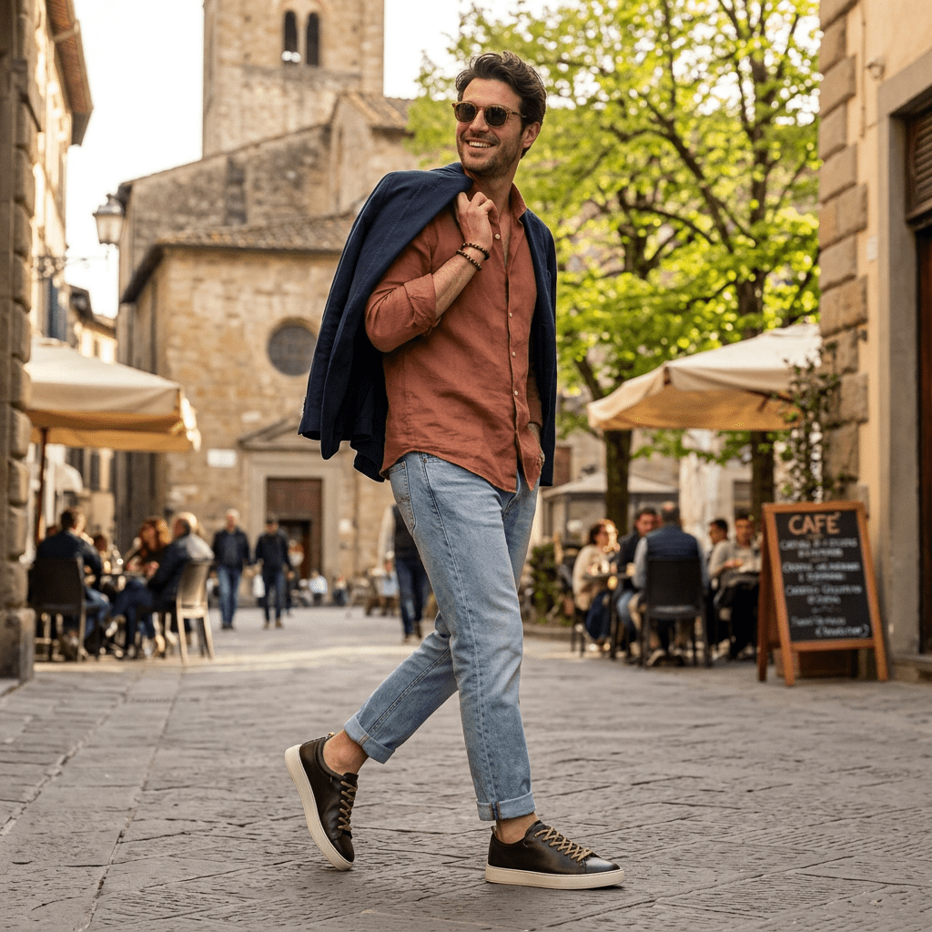 Sneakers Ambitious in pelle marrone cioccolato - TreemmeCreazioni