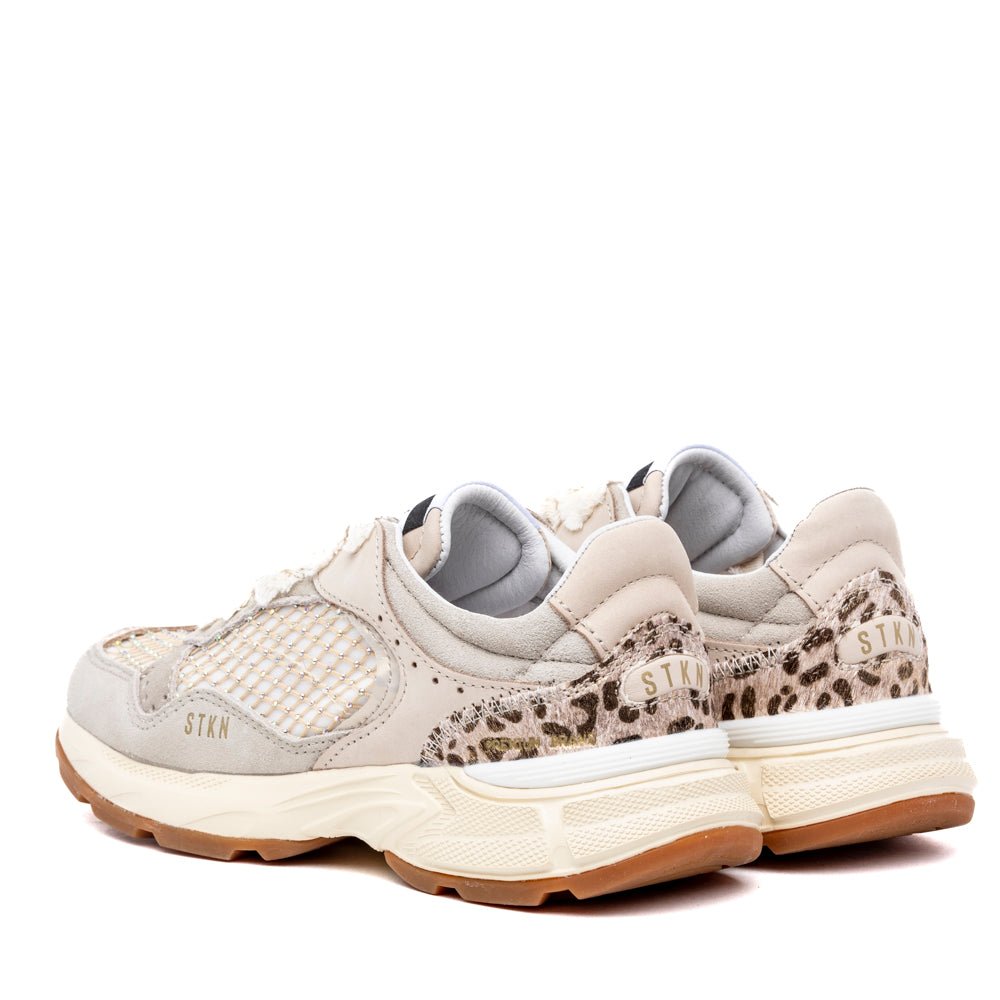 Sneakers fondo volume in camoscio e rete strass. - TreemmeCreazioni