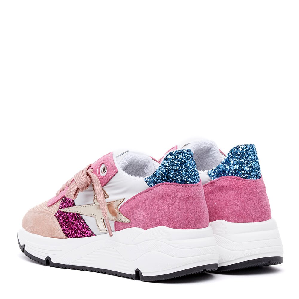 Sneakers in camoscio e glitter con fondo volume. - TreemmeCreazioni