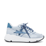 Sneakers in crack polvere con riporti glitterati.
