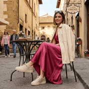 Sneakers in glitterone rosa e camoscio beige - TreemmeCreazioni