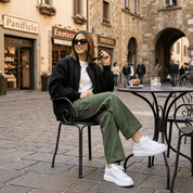 Sneakers in nappa bianca con laccio in raso - TreemmeCreazioni