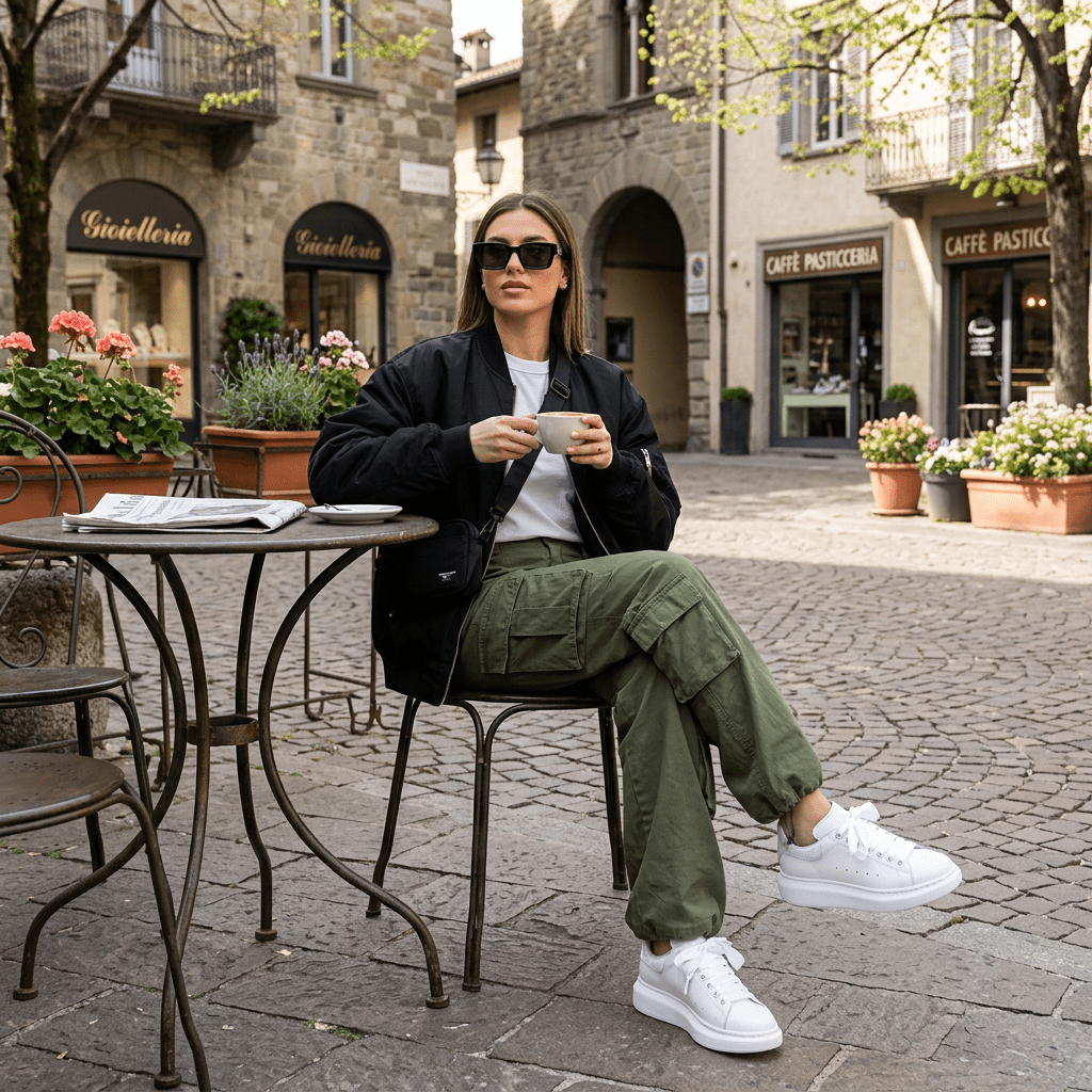 Sneakers in nappa bianca con laccio in raso - TreemmeCreazioni