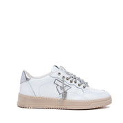 Sneakers in nappa bianca con laccio in strass - TreemmeCreazioni