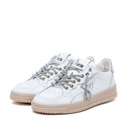 Sneakers in nappa bianca con laccio in strass - TreemmeCreazioni