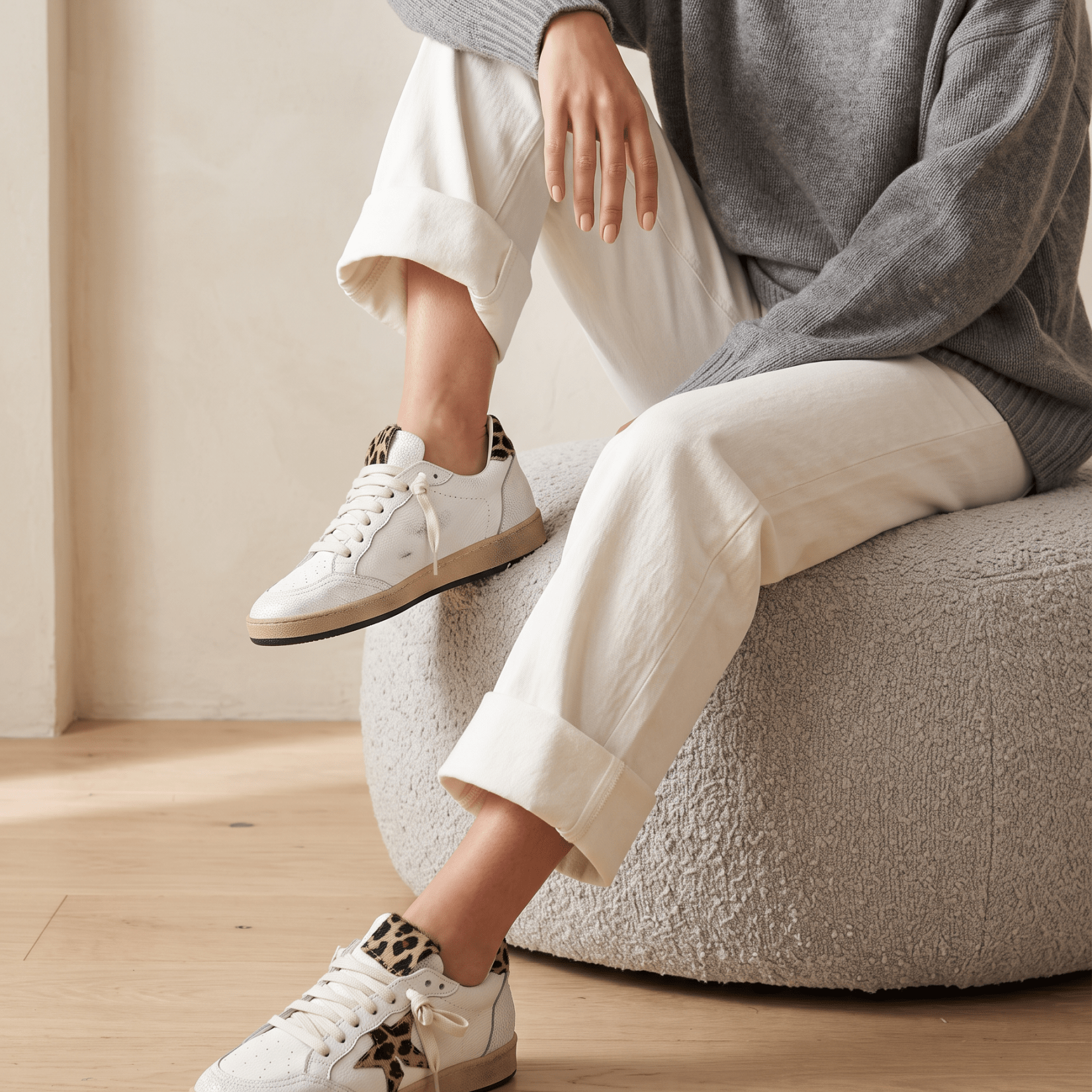 Sneakers in pelle bottolata e cavallino maculato. - TreemmeCreazioni