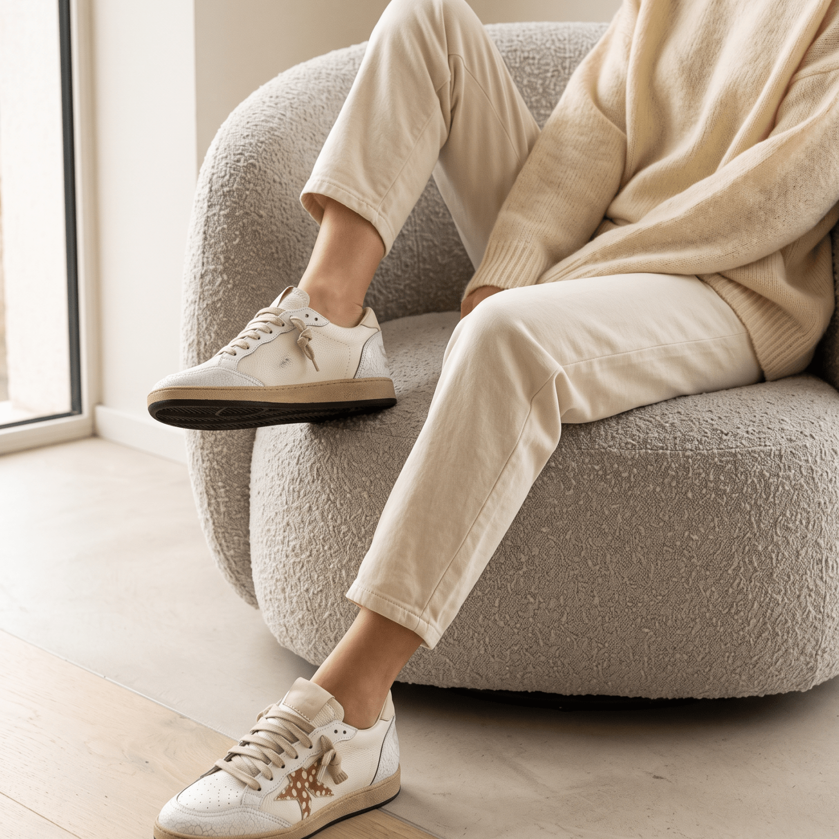 Sneakers in pelle bottolata e cavallino stampa bambi. - TreemmeCreazioni