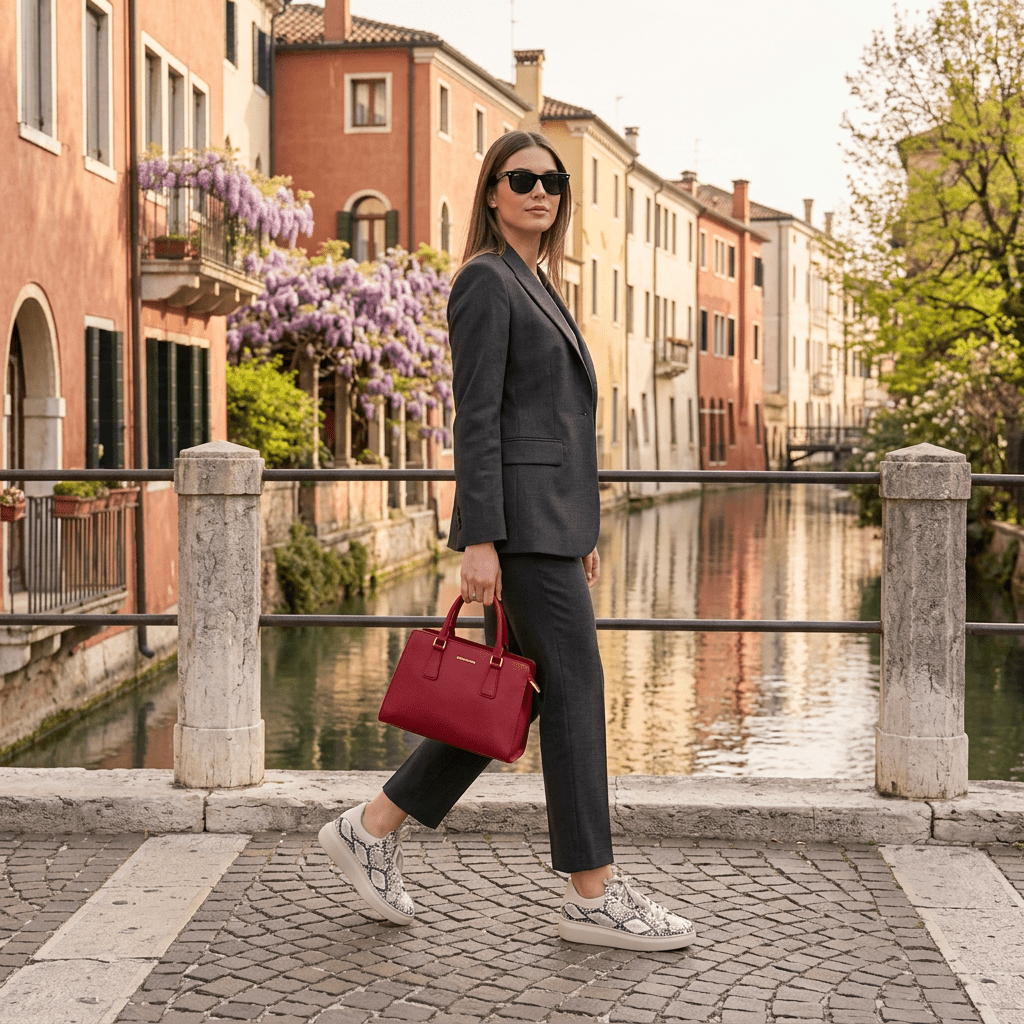 Sneakers in pelle con stampa pitonata. - TreemmeCreazioni