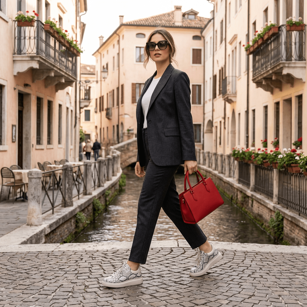 Sneakers in pelle con stampa pitonata. - TreemmeCreazioni