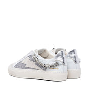 Sneakers in pelle e scamosciato ghiaccio con strass. - TreemmeCreazioni