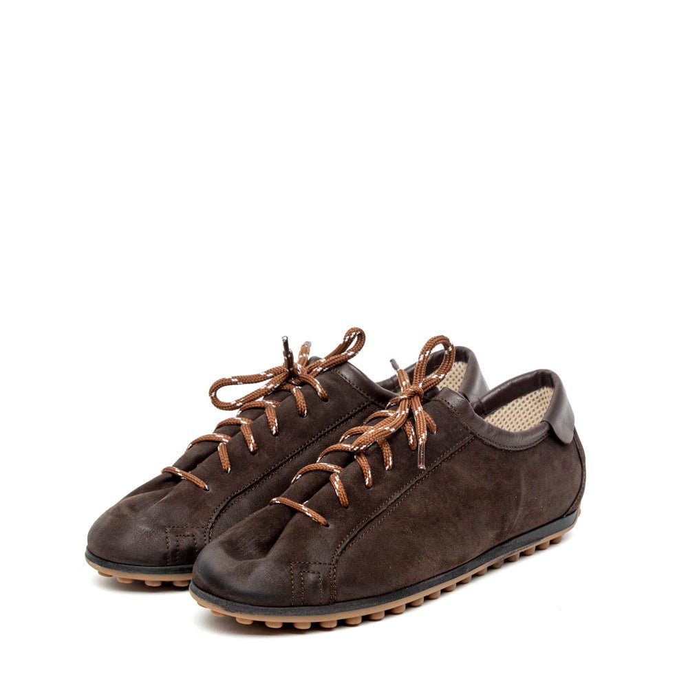 Sneakers in pelle nabuk testa di moro - TreemmeCreazioni
