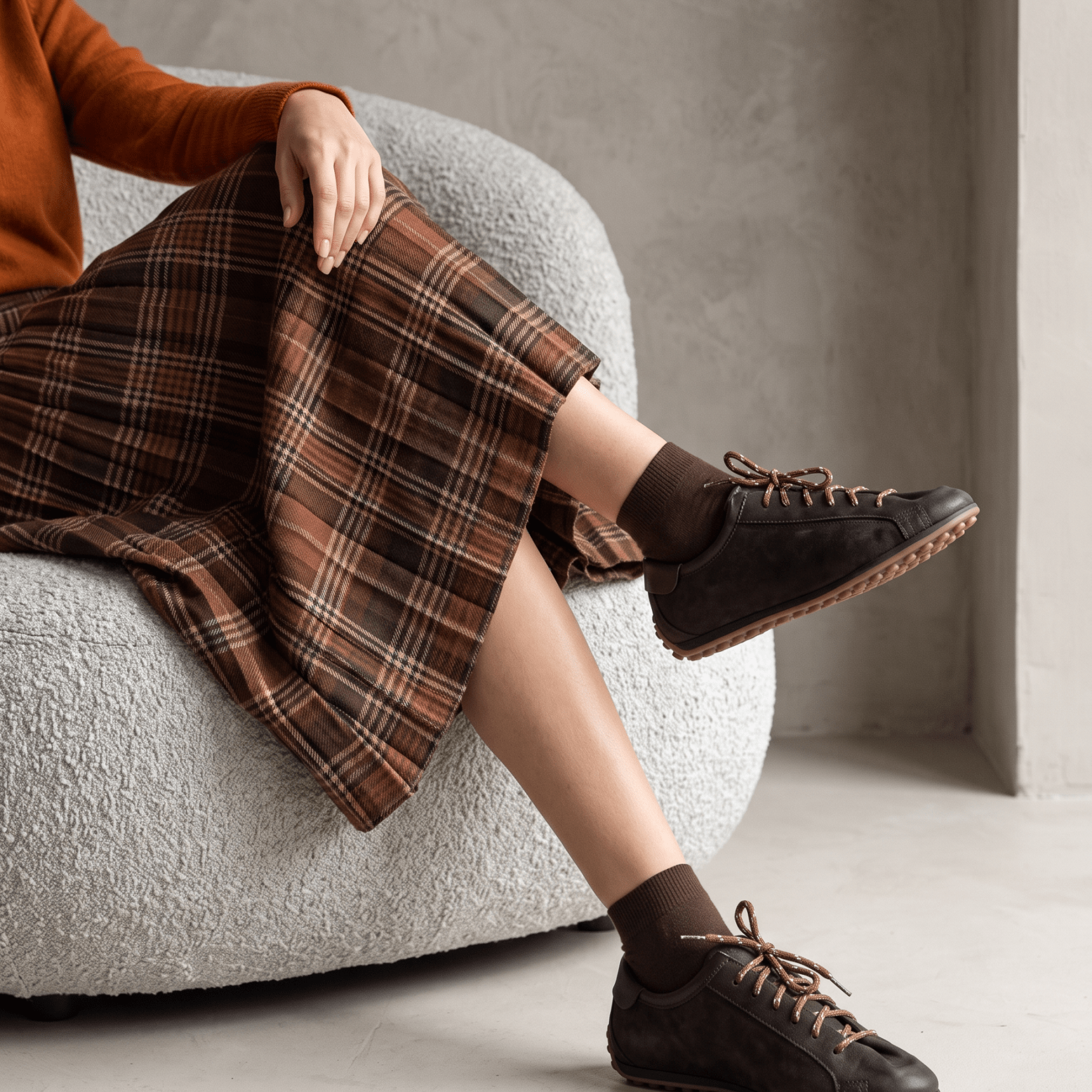Sneakers in pelle nabuk testa di moro - TreemmeCreazioni