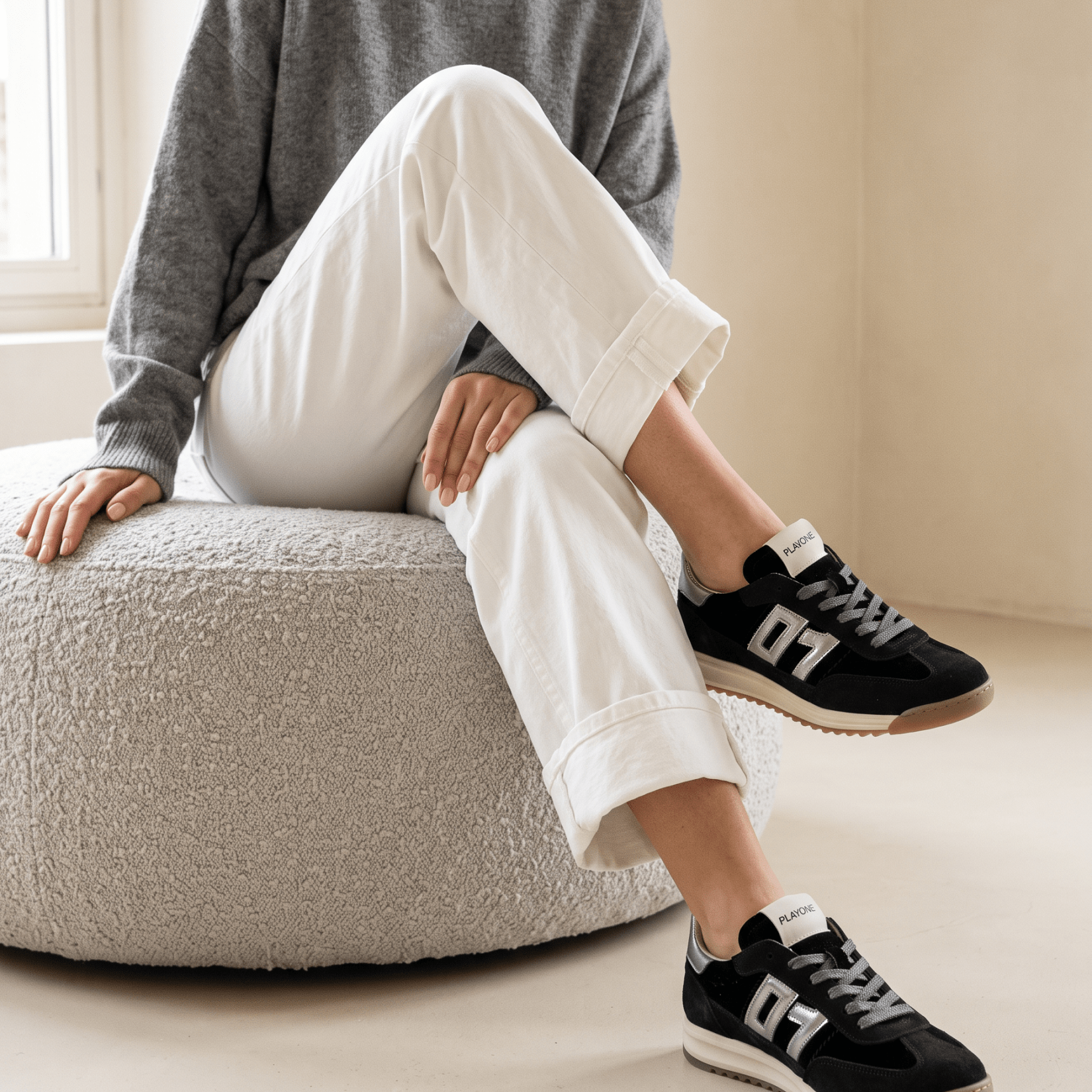 Sneakers in velluto e camoscio nero. - TreemmeCreazioni
