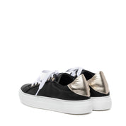 Sneakers in vitello nero con profili platino - TreemmeCreazioni