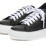 Sneakers in vitello nero con profili platino - TreemmeCreazioni