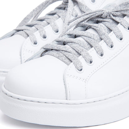Sneakers Sposa in nappa bianca e miniglitter. - TreemmeCreazioni