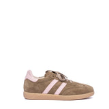 Sneakers uomo in camoscio rasato beige e rosa