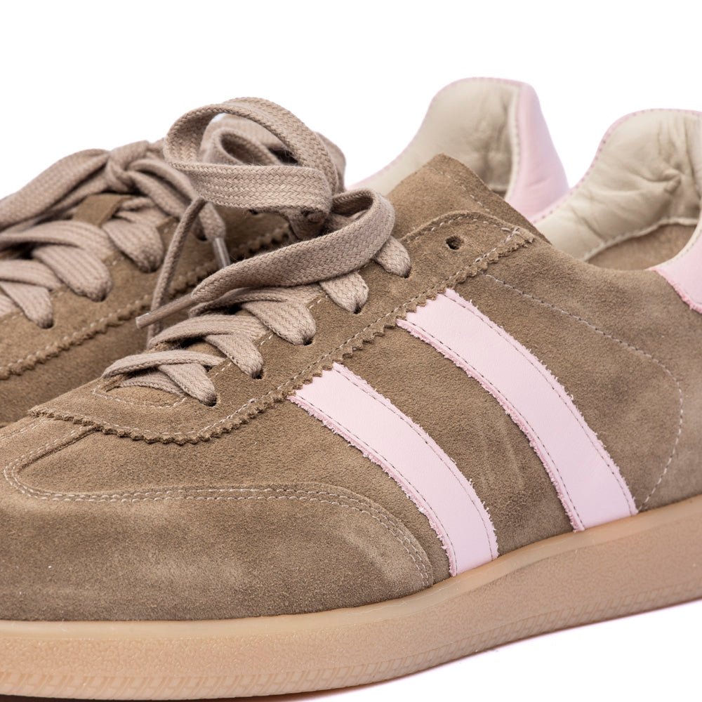 Sneakers uomo in camoscio rasato beige e rosa - TreemmeCreazioni