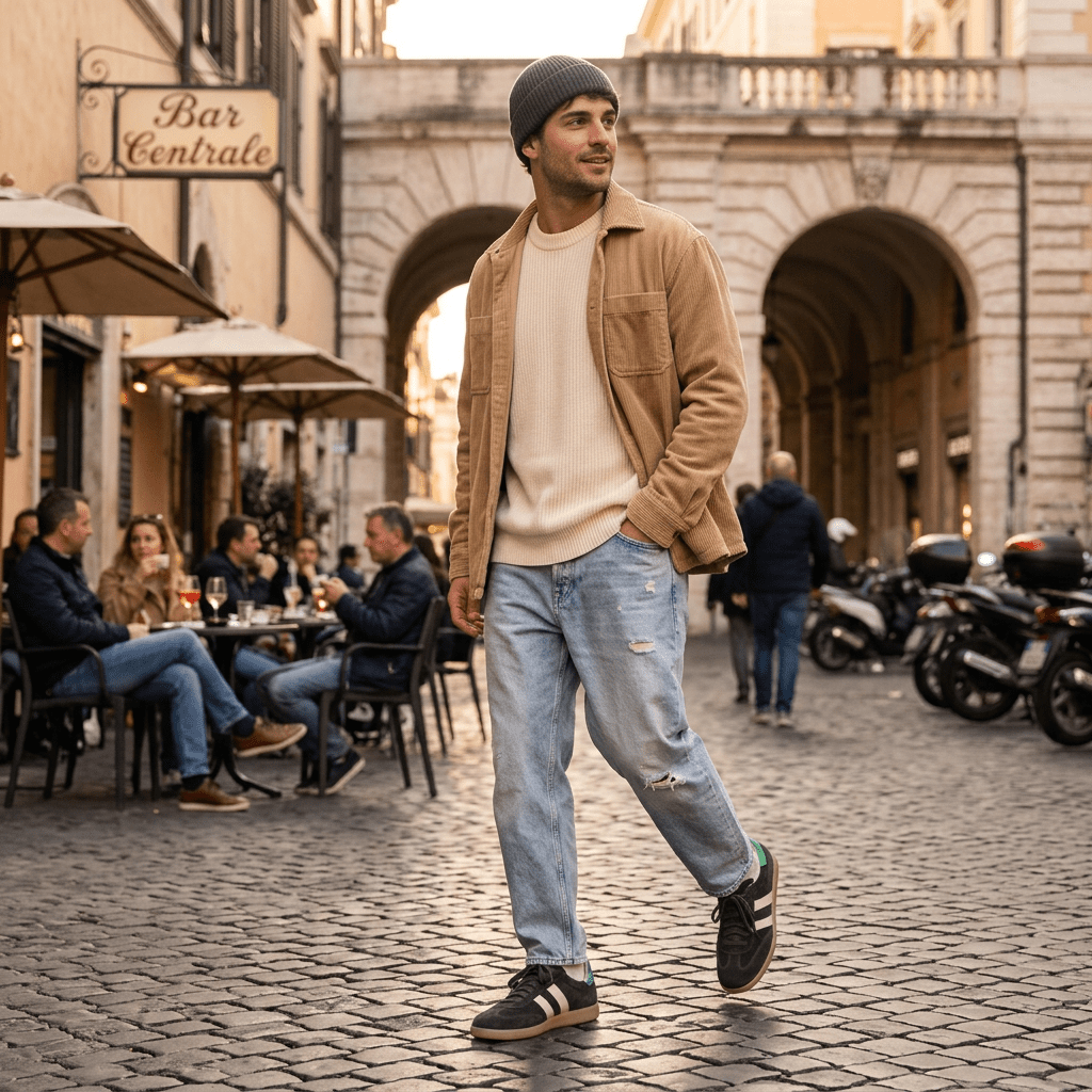 Sneakers uomo in camoscio rasato cioccolato - TreemmeCreazioni