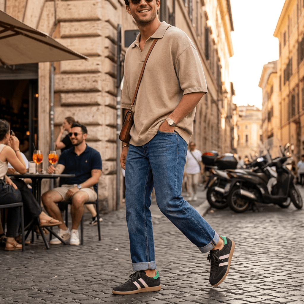 Sneakers uomo in camoscio rasato cioccolato - TreemmeCreazioni