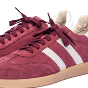 Sneakers uomo in camoscio rasato rosso rubino - TreemmeCreazioni