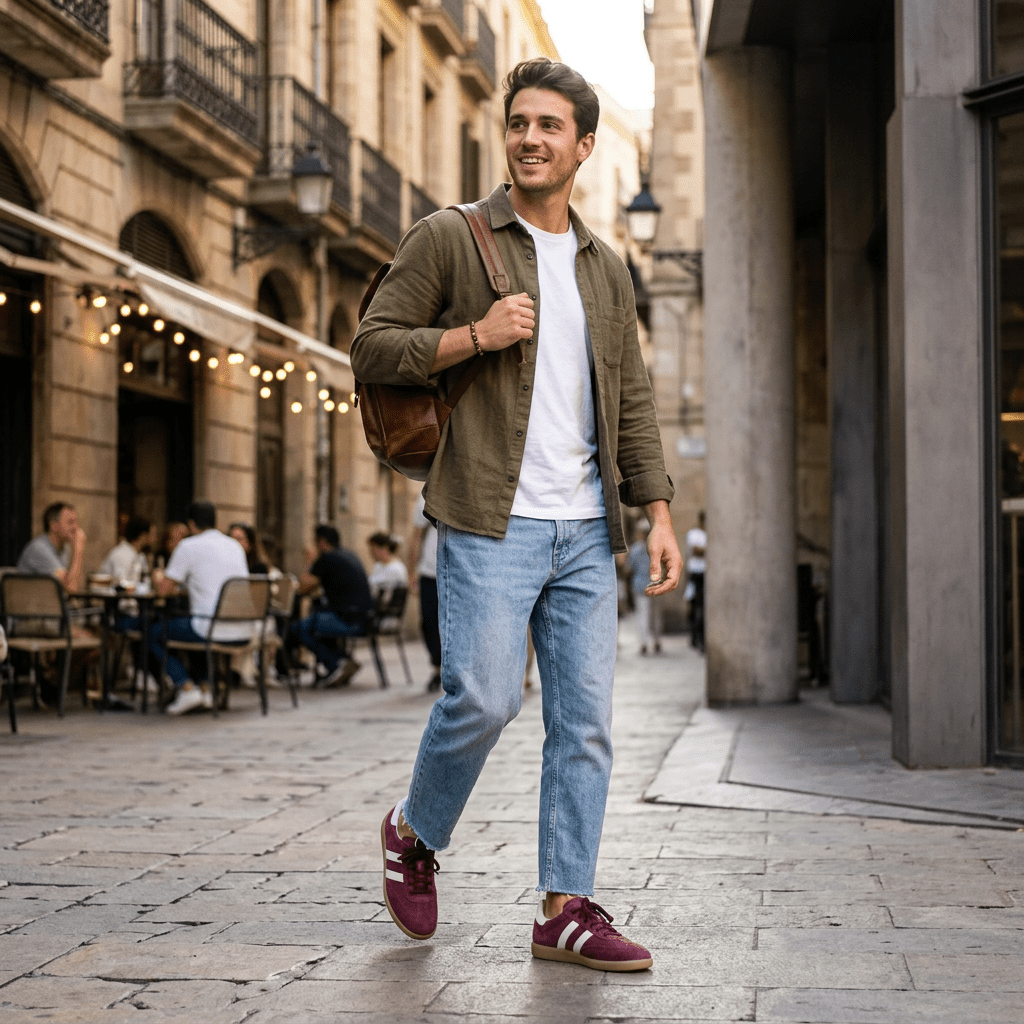 Sneakers uomo in camoscio rasato rosso rubino - TreemmeCreazioni